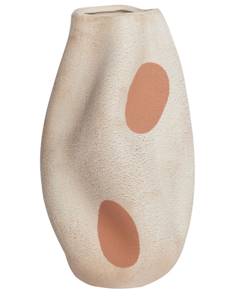 Flower Vase BATOIDEA 25 cm Stoneware Light Beige