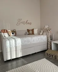 Daybed with Storage VITTEL Fabric Light Beige 90 x 200 cm (EU Single)_940518
