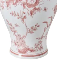 Maljakko kannella SEWILLA 38 cm Posliini Punainen/valkoinen_1052909