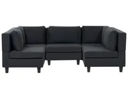 Modular U-Shape Sofa 5 Seater UNSTAD Fabric Black_893505