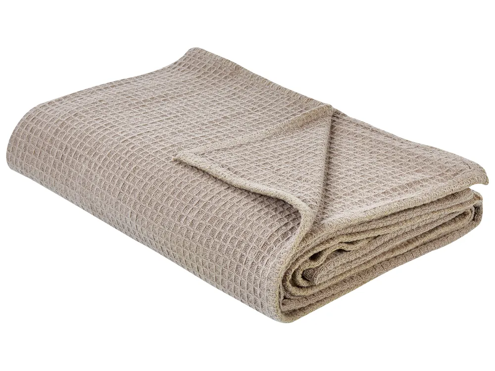 Bedspread RAGALA Cotton 200 x 220 cm Taupe