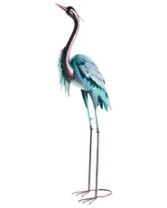 Set of 2 Garden Figurines MALOLOS Heron Blue_1083049