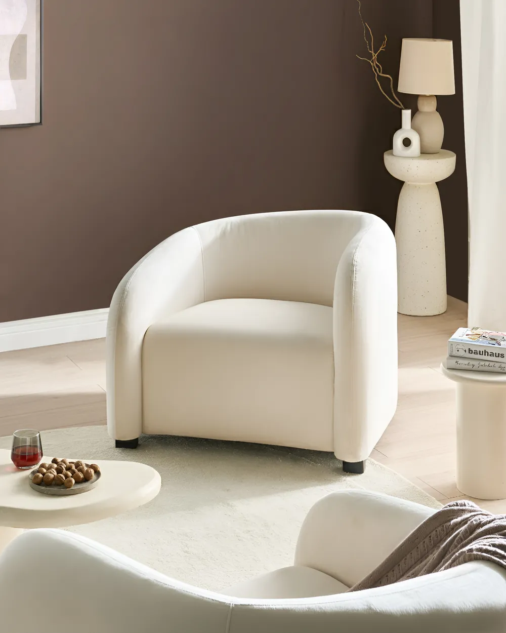 Armchair VELTADA Velvet Off-White