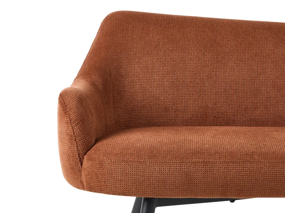 Dining Bench 2 Seater ARENDAL Fabric Golden Brown_1080940