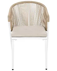 Sett med 2 hagestoler med puter PARANEA Metall Beige_1179579