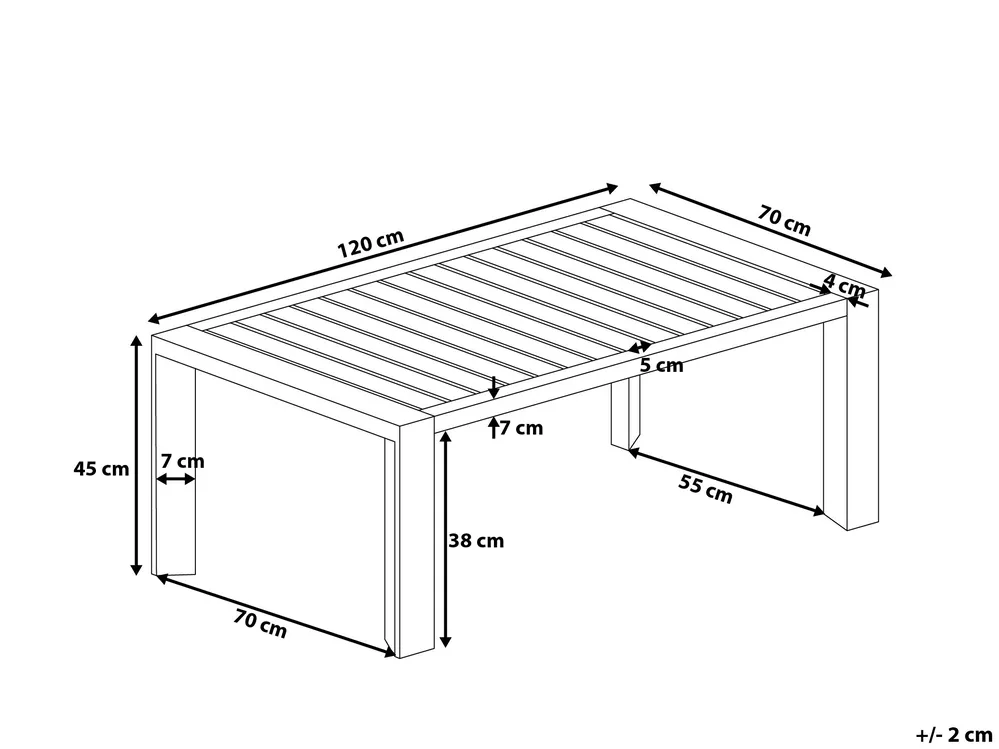 Garden Dining Table CASTELLA 120 cm 70 cm Metal Taupe_930546