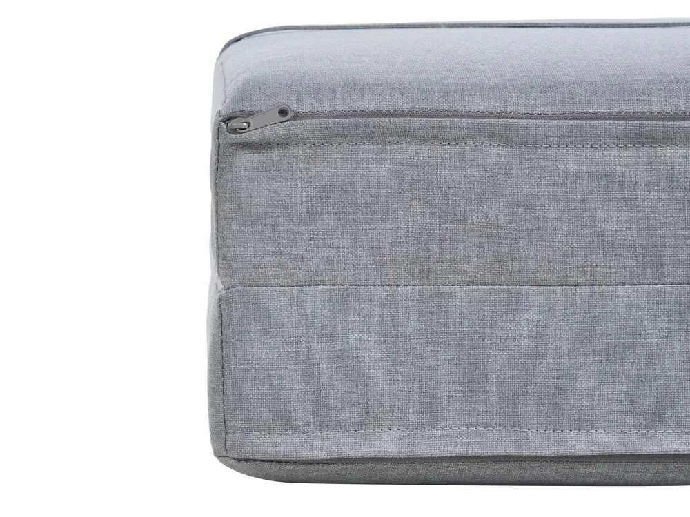Sun Lounger with Cushion RONCOLO Metal Grey_1116688