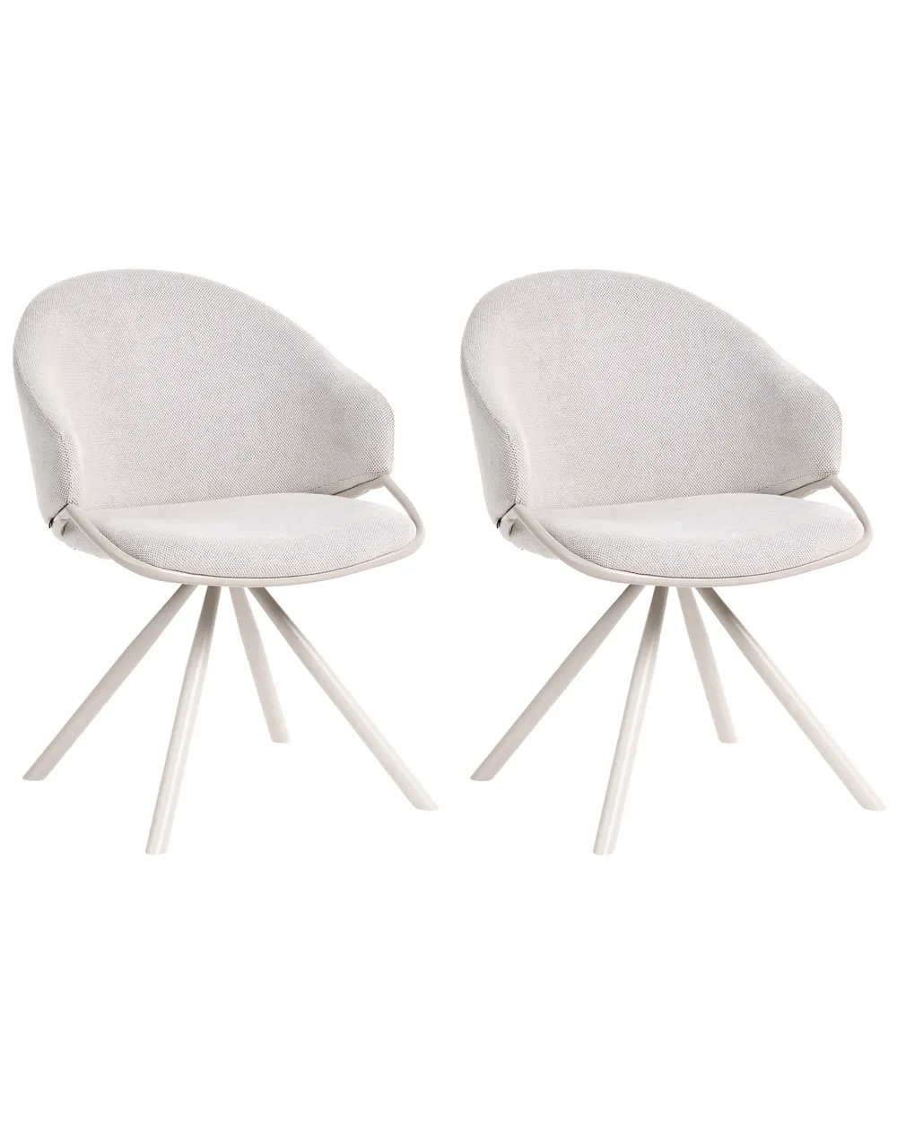 Set of 2 Dining Chairs MYSTIC Fabric Off-White