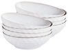 Set of 8 Deep Plates SESAME Stoneware Light Grey