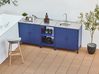 3 Piece Outdoor Kitchen Set with Sink VILAMA Blue Metal