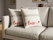 Set med 2 prydnadskuddar PLUMERIA 45 x 45 cm Bomull Beige Text_914192