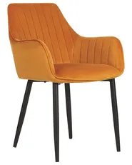 Set med 2 matstolar WELLSTON Sammet Orange_901854