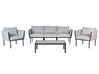 Garden Lounge Set with Table 5 Seater SKALA Metal Light Grey