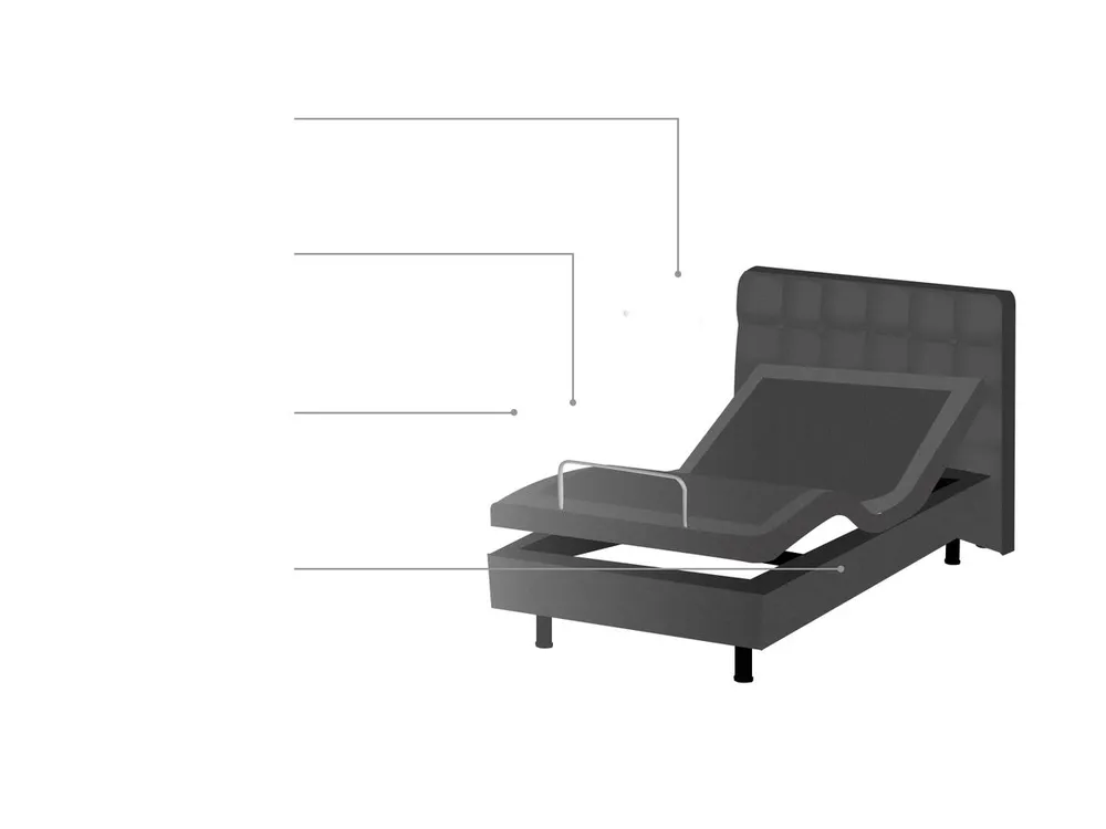 Justerbar seng  DUKE 80 x 200 cm Mørkegrå_771724