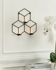 Wall Candle Holder TAROUCA 31 cm Metal Black_968558