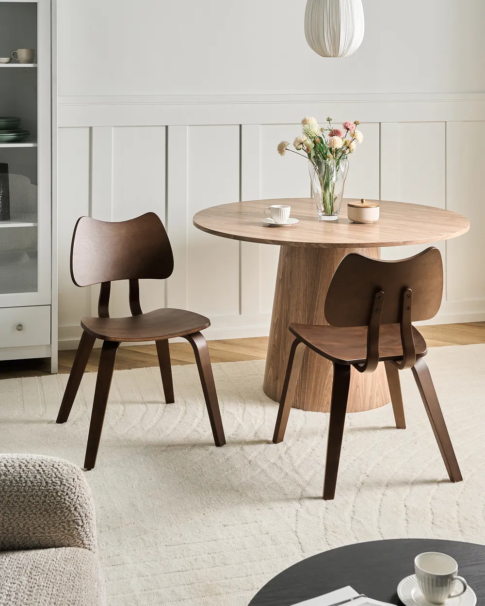 Set of 2 Dining Chairs DIANA Wood Dark Brown