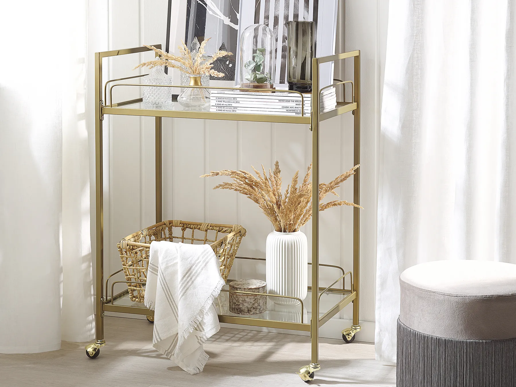 Kitchen Trolley VENETA Metal Gold_771362