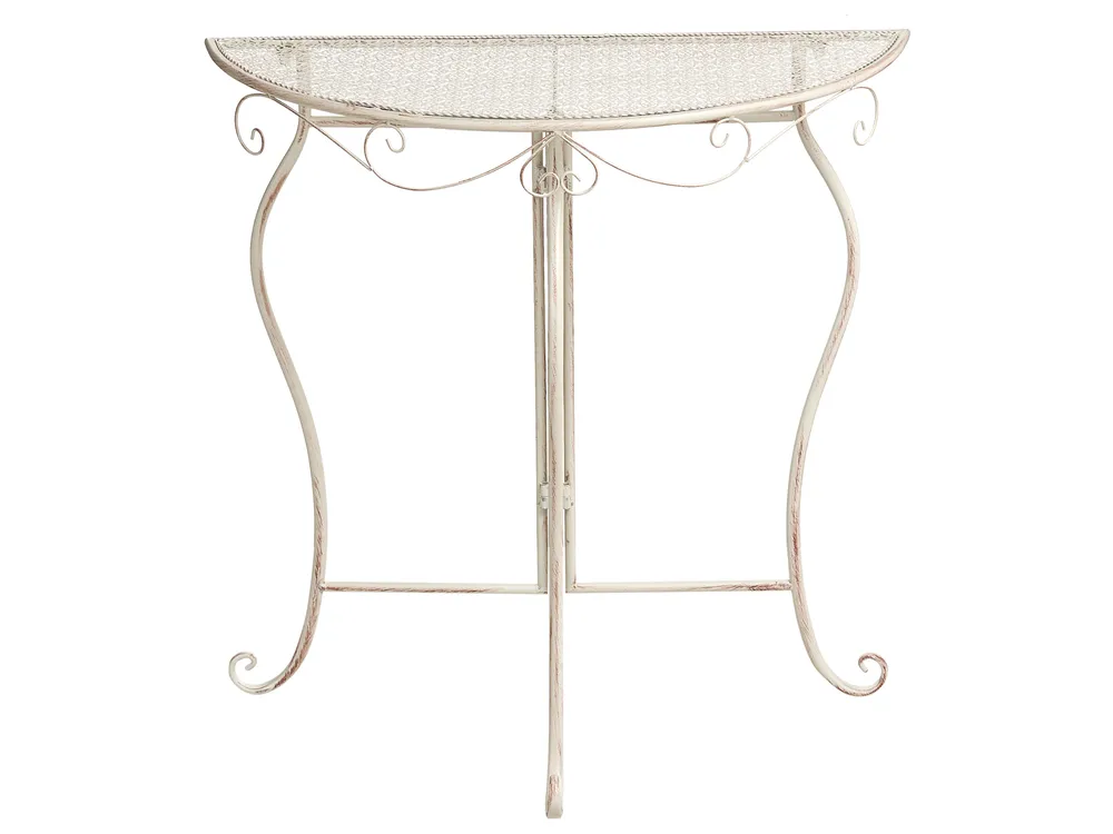 Bistro Table FOLELLI 80 cm 36 cm Metal Light Beige_1002034