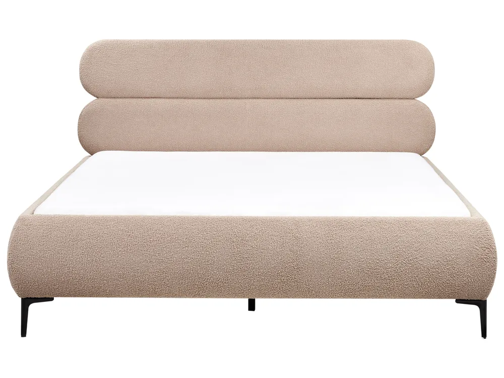 Bed Boucle LESSAY 180 x 200 cm (EU Super King) Taupe_982298