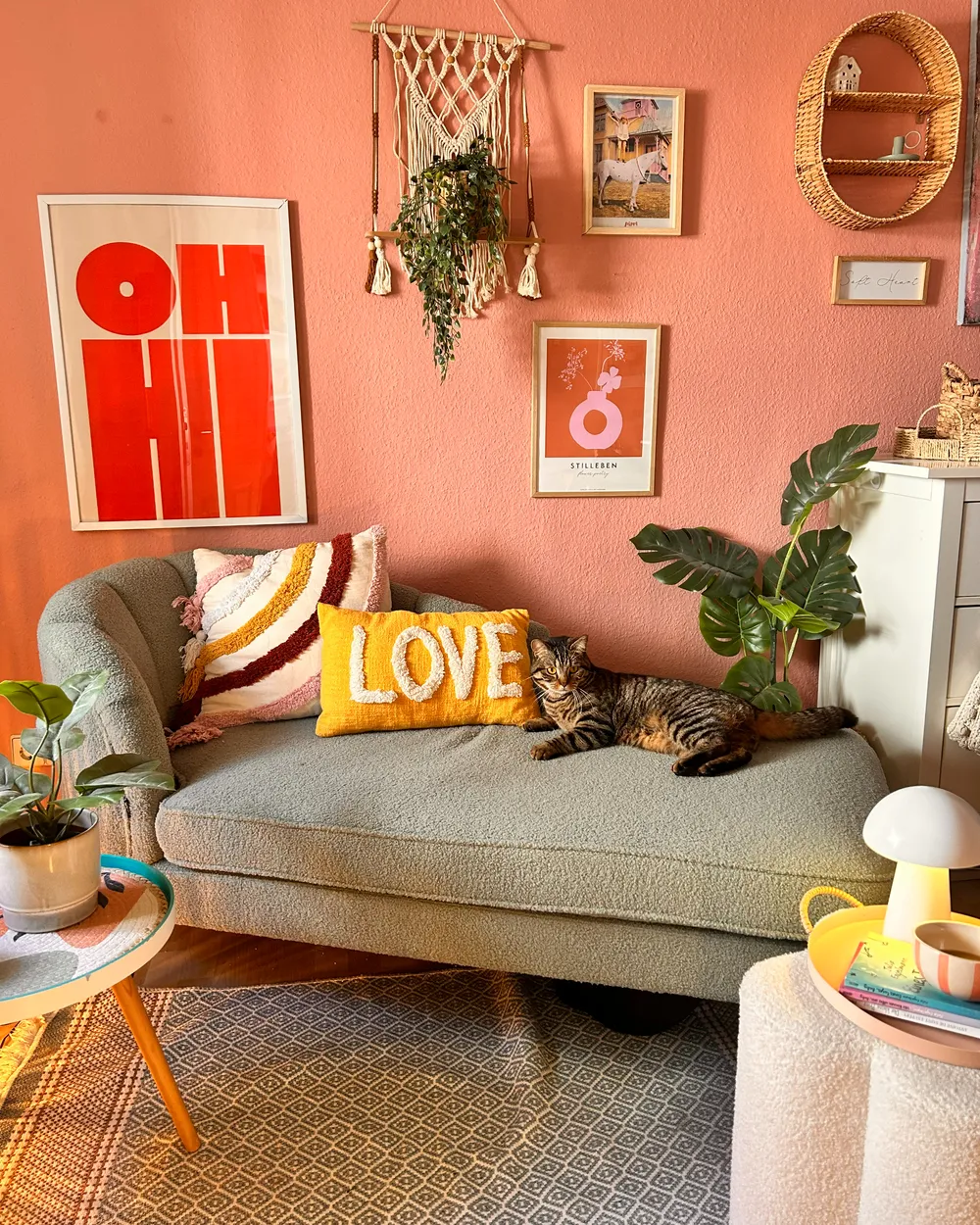 Set of 2 Decorative Cushions LOVE Cotton 30 x 50 cm Yellow_976464