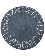 Kids Rug VURGUN Dark Blue ø 120 cm Cotton_907237