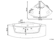 Corner Hot Tub with LED TAMULA 1480 x 660 mm White_1029604