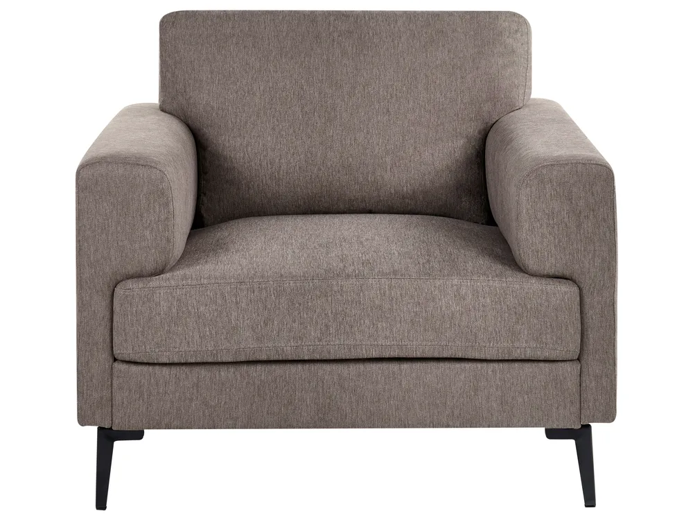 Living Room Set 6 Seater LOUSTO Fabric Brown_1044047