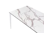 Garden Dining Table SOVARETO 180 cm 90 cm Marble Effect White Marble_1008420