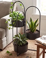 Kukkateline COLUTENA 56 cm Metalli Musta_1179139