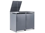 Skydd till dubbel soptunna 480 L PIACENZA Metall Mörkgrå_1073505