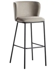 Set of 2 Bar Chairs MINA Taupe_954115