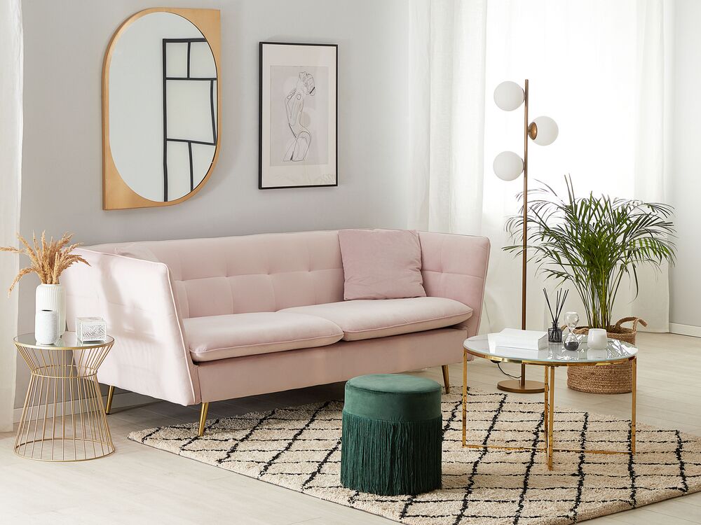 Sofa 3 Seater FREDERICA Velvet Pink