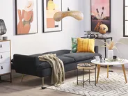 Sofa Bed 3 Seater VETTRE Velvet Black_787973