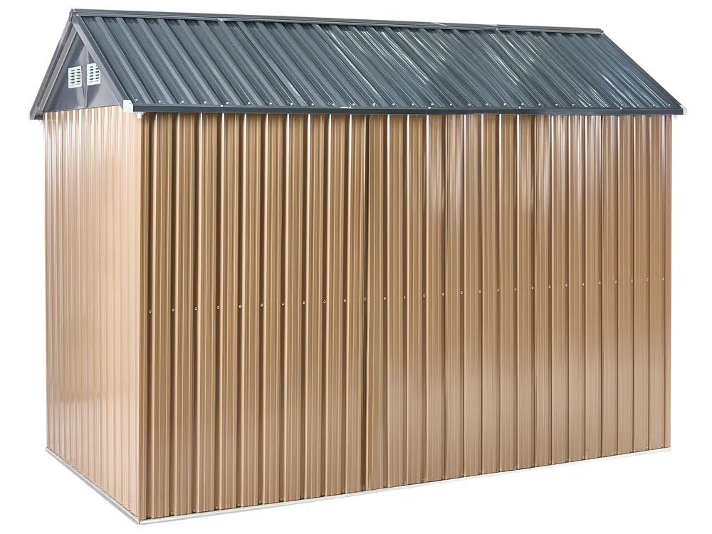 Trädgårdsskjul NOCCIANO 313 cm 220 cm Metall Brun_1020008