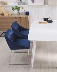 Set med 2 matstolar ARCATA Sammet Marinblå_808596