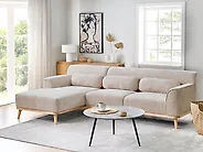 Hörnsoffa SIMOS Chenille Beige Högervänd_1171967