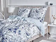 Påslakanset BALLARD 155 x 220 cm Bomullssatin Blå_1179953
