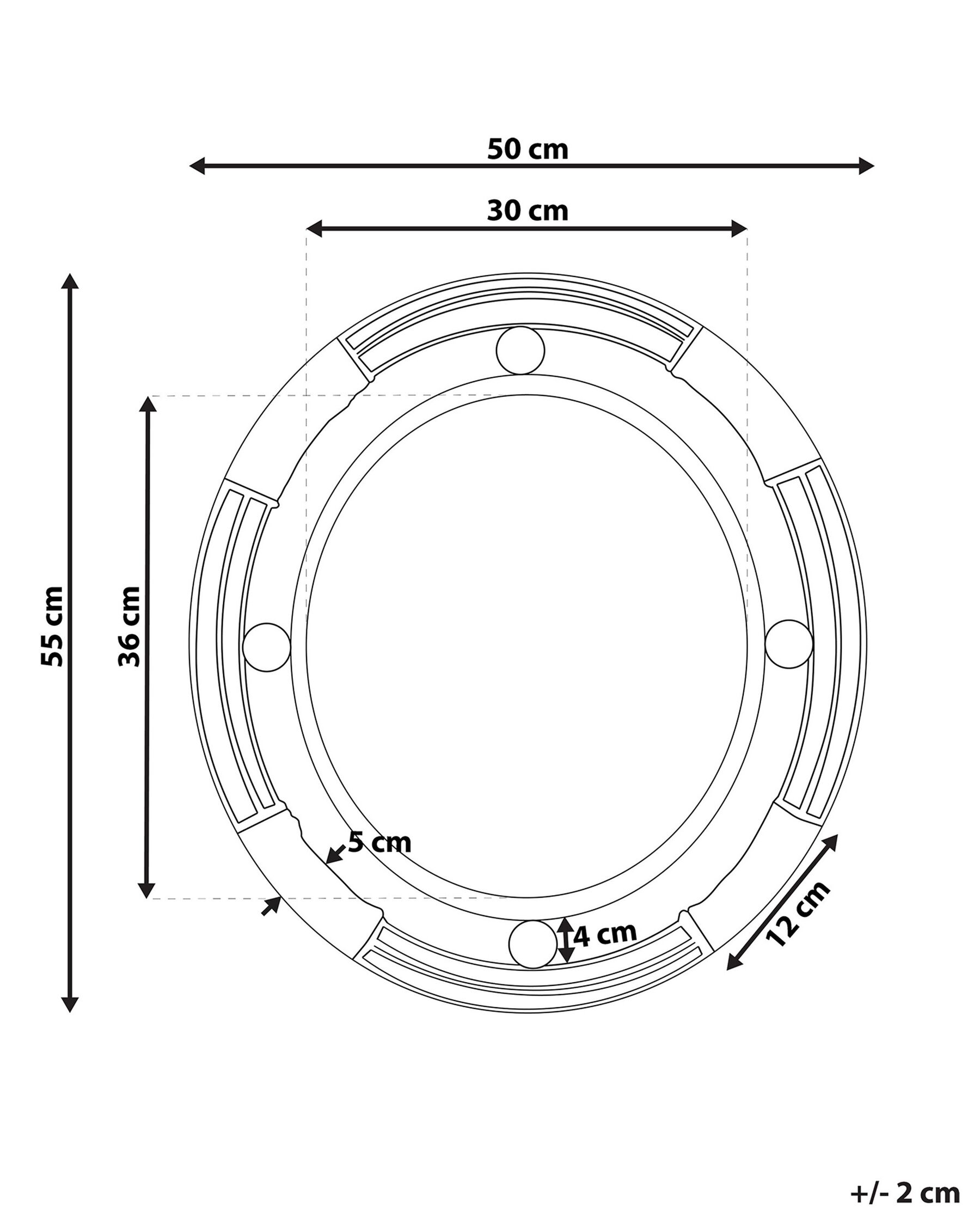 Väggspegel MOULINS 50 cm 55 cm Metall Svart_807404