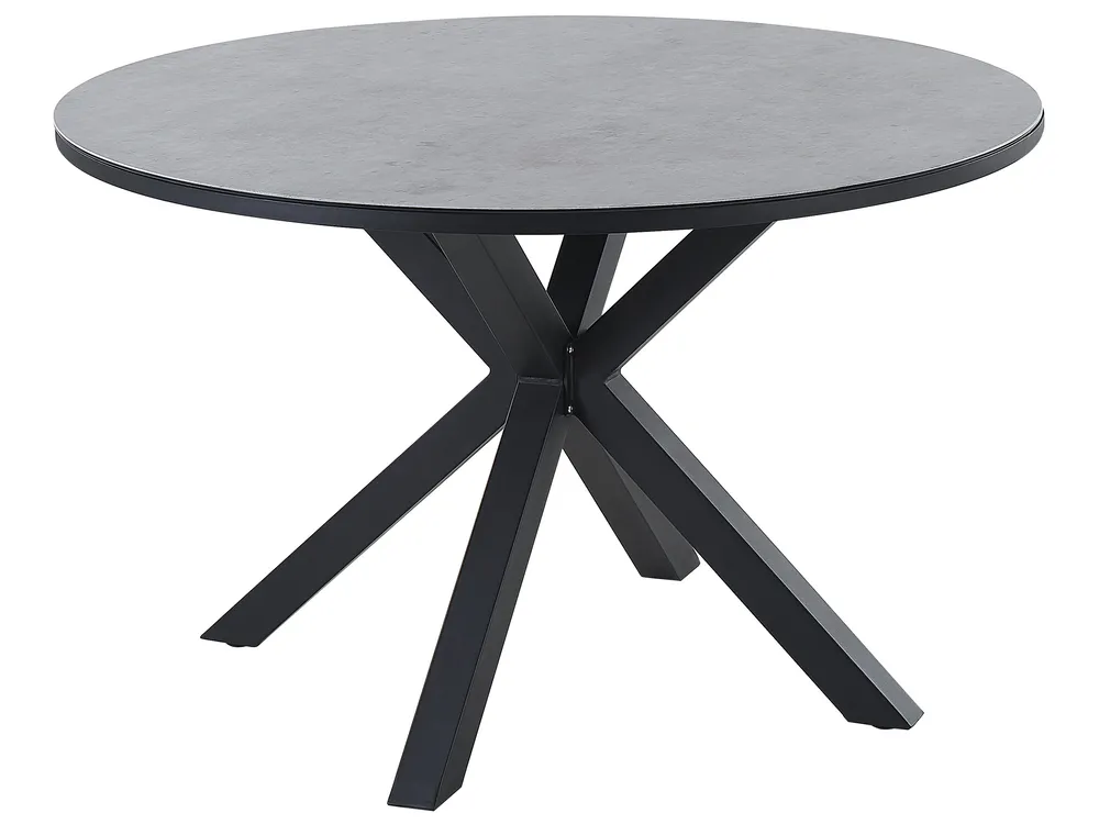 Garden Dining Set 4 Seater MALETTO/GROSSETO Metal Marble Effect Grey/ Black_938100