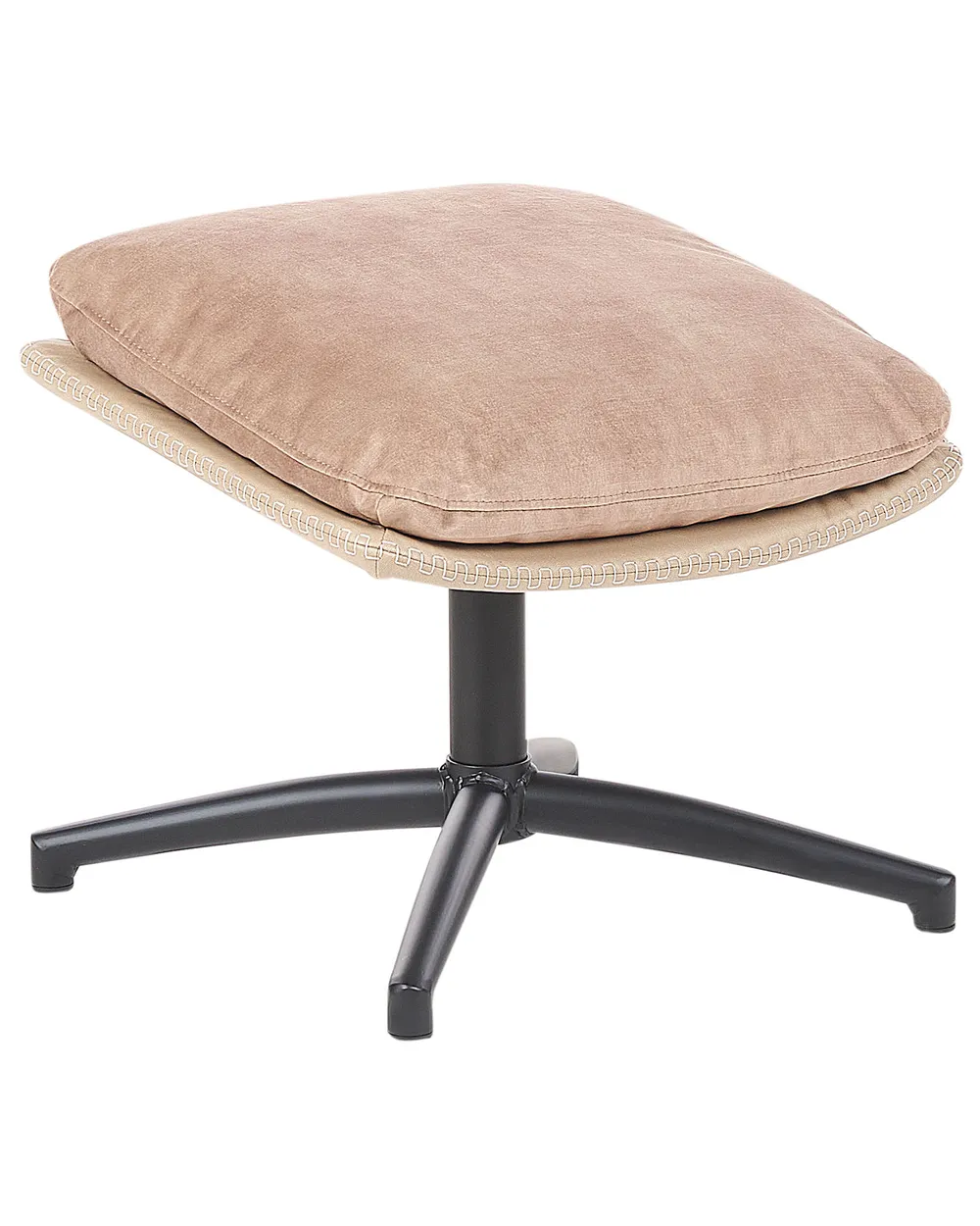 Svängbar fåtölj EIDE med fotpall Sammet Sandbeige_923452