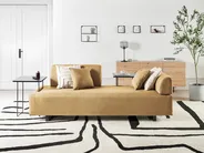 Sofa 3 Seater SOKNA with Tables Fabric Yellow_952839