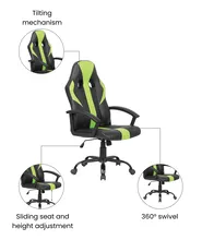 Office Chair SUCCESS Faux Leather Lime Green_1059699