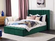 Waterbed with Storage Bench NOYERS Velvet Green 140 x 200 cm (EU Double)_915254