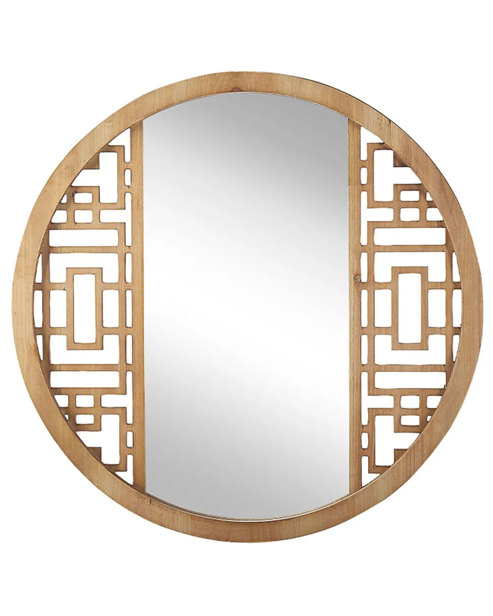 Wall Mirror FIRMINY 60 cm 60 cm Fir Wood Light Brown