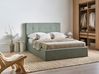 Ottoman Bed LORIENT Boucle Green 140 x 200 cm (EU Double)