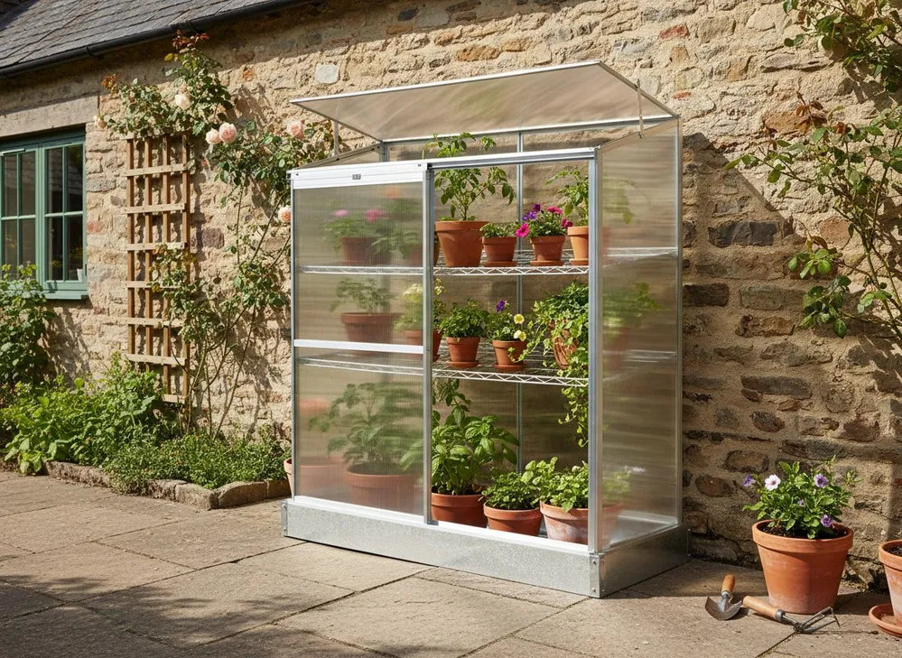 Balcony Greenhouse LECCE 129 cm 59 cm Silver