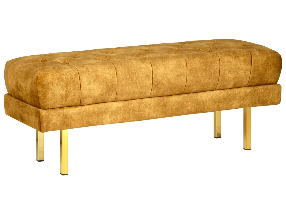 Upholstered Bench ROSEVILLE Velvet Mustard