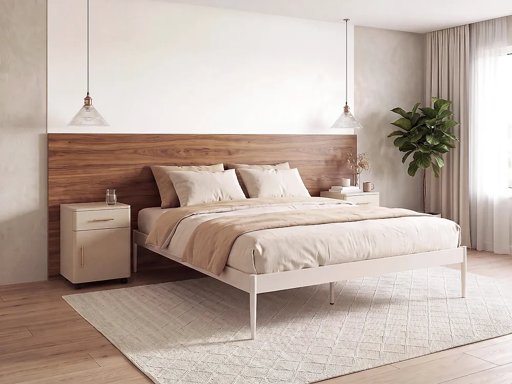 Sänky Metalli VAURS 160 x 200 cm Vaaleanbeige