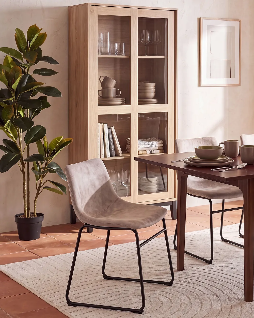 Ruokatuolisetti 2 kpl BATAVIA Kangas Beige_1151295