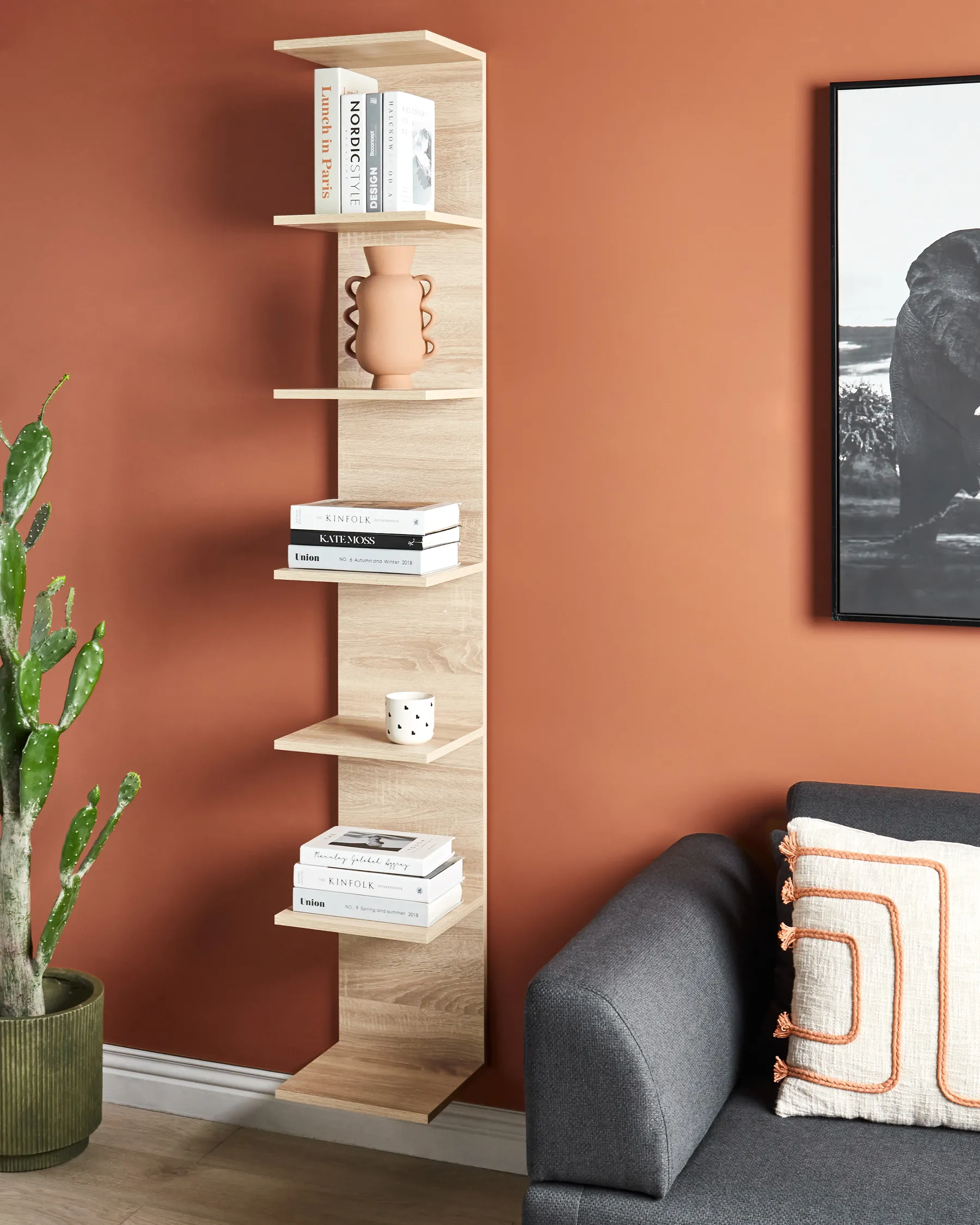 Wall Bookshelf ESTON 190 cm Light Brown_955793